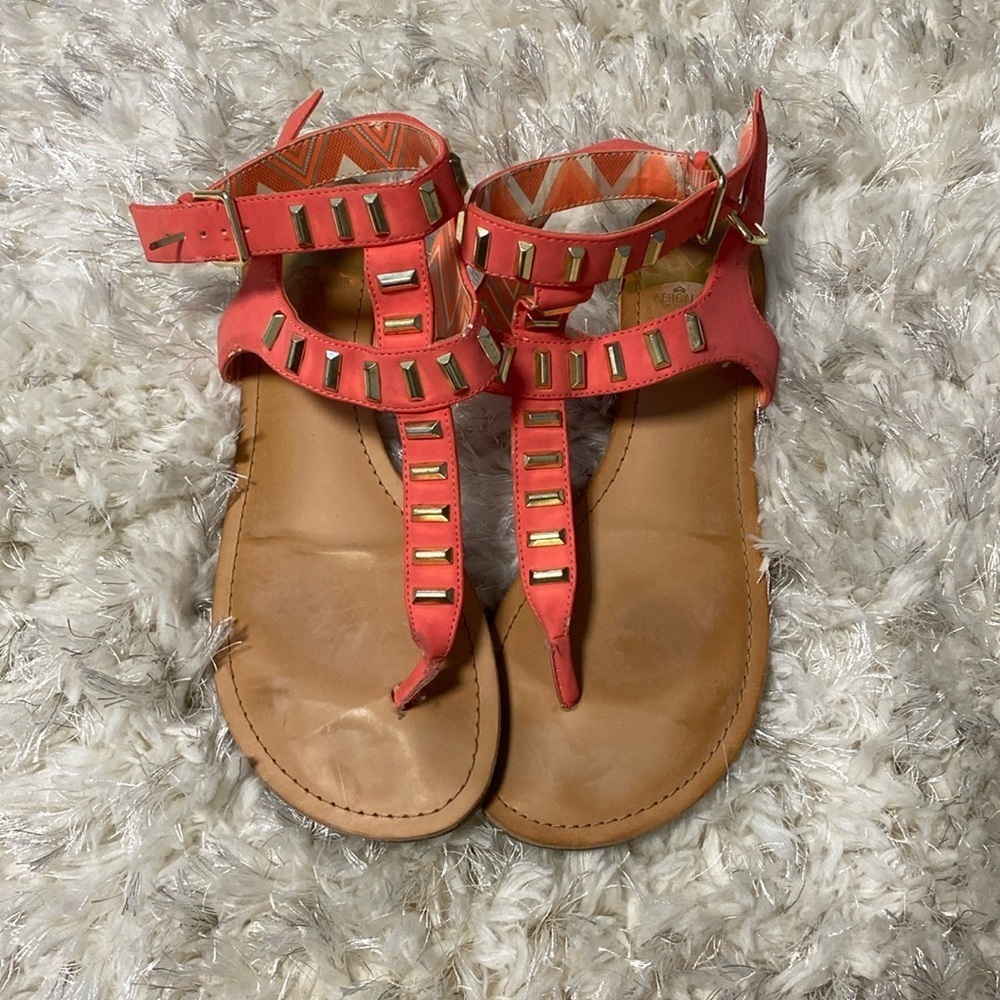 Womens Gladiator Sandals Pink Size 8.5 Fergalicious